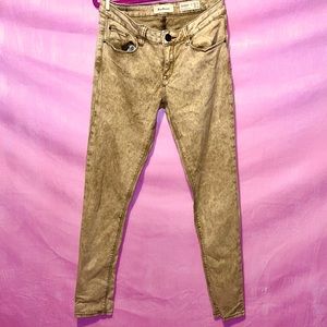 Ranbeeri Tan Acid Wash Skinny Jeans Size 7